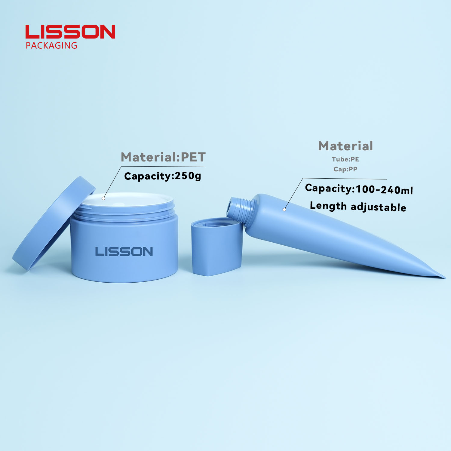 Cosmetic Packaging Plastic Tube and Jar Set