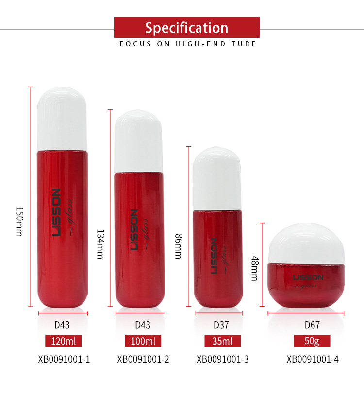 Technical Specifications and Capacity Dimensions for XB0091001 Glass Packaging Series