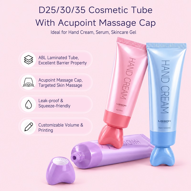 D25 D30 D35 Cosmetic Tube with Acupoint Massage Cap