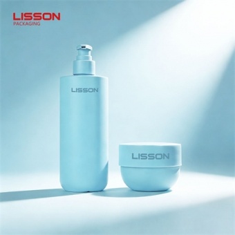 친환경 무광 블루 PP/PE 화장품 용기 포장 세트