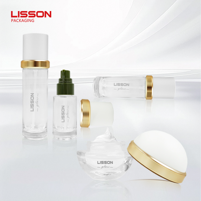 Skincare Glass Bottles and Jars Packaging Set